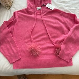 Women's Pink Sweater with Pom Pom Details